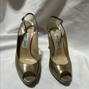 Jimmy Choo Metallic Gold Slingback Heels